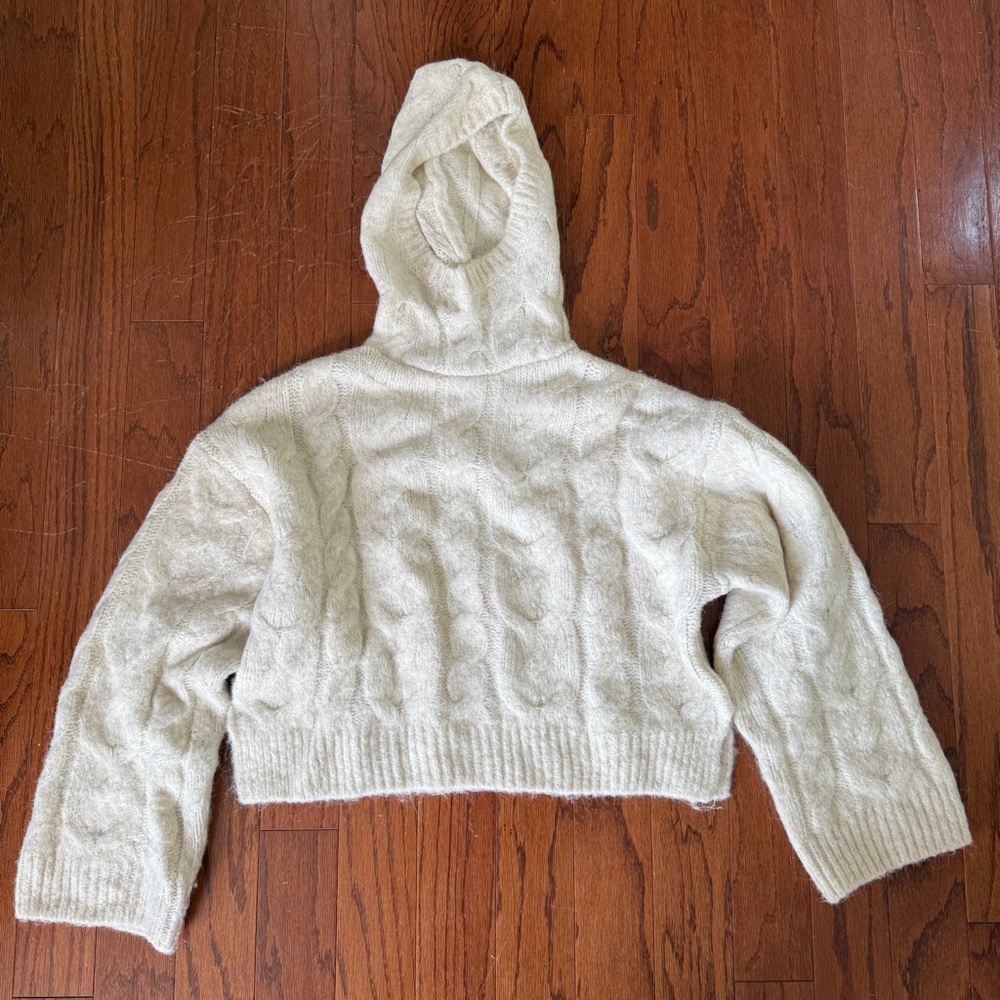 Zara Cozy Cream Hooded Sweater